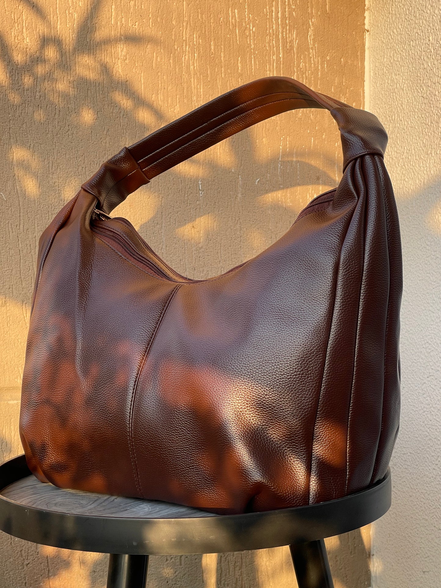 Classic Brown Handbag with a Modern Touch